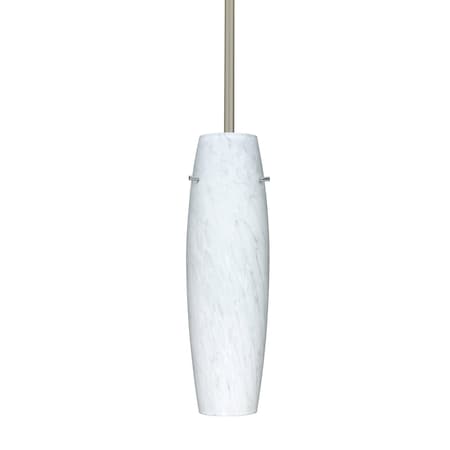 Besa Lighting Suzi Stem Pendant, Carrera, Satin Nickel Finish, 1x9W LED 1TT-489719-LED-SN